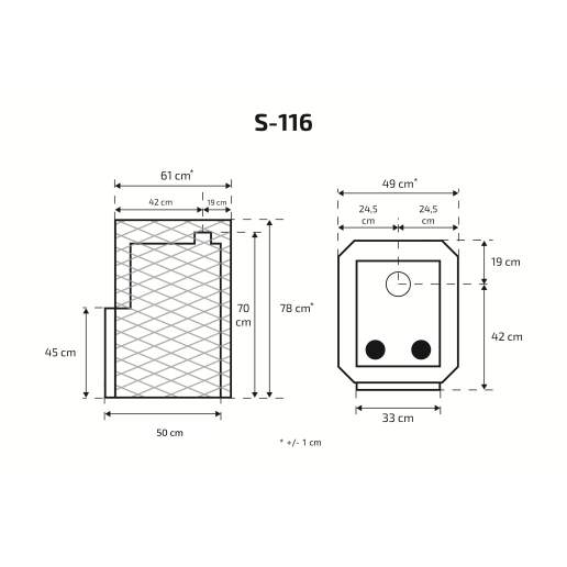 Puuküttega keris SKAMET S-116